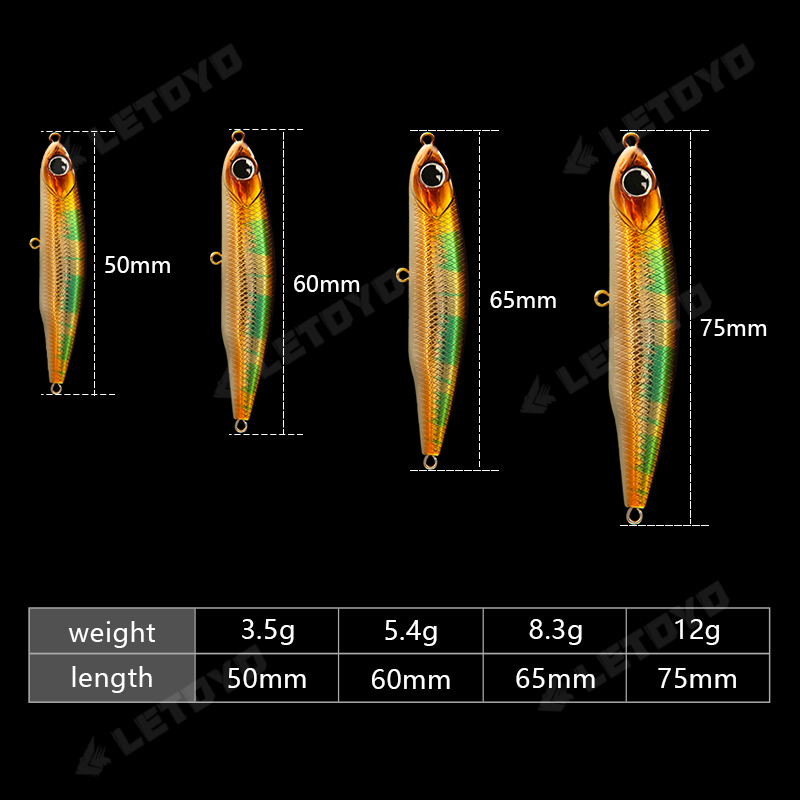 LETOYO Sinking Pencil 17g 12g- - Trout Fishing Lure 评论和价格