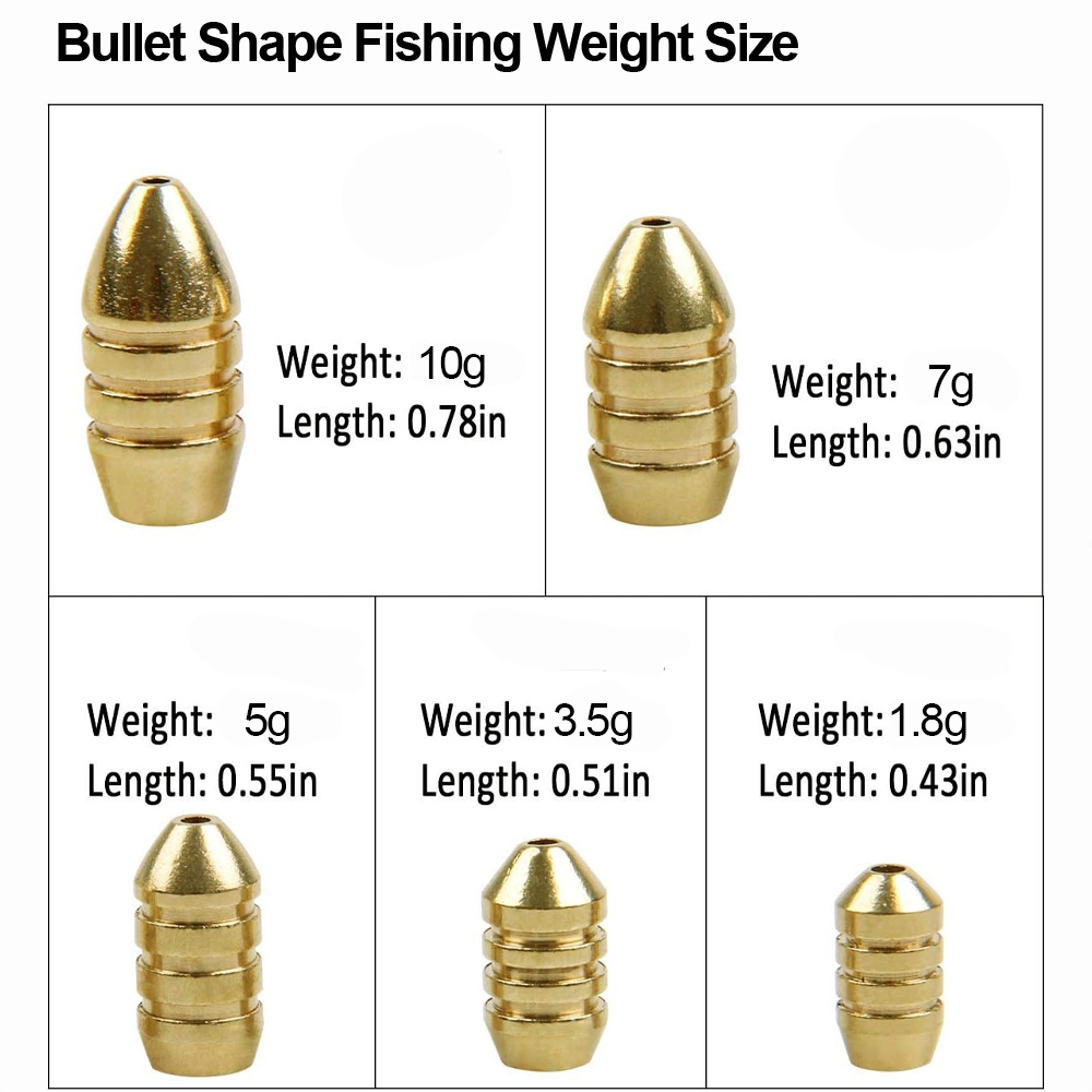 10Pcs Brass Fishing Weight Cop - Trout Fishing Lure 评论和价格