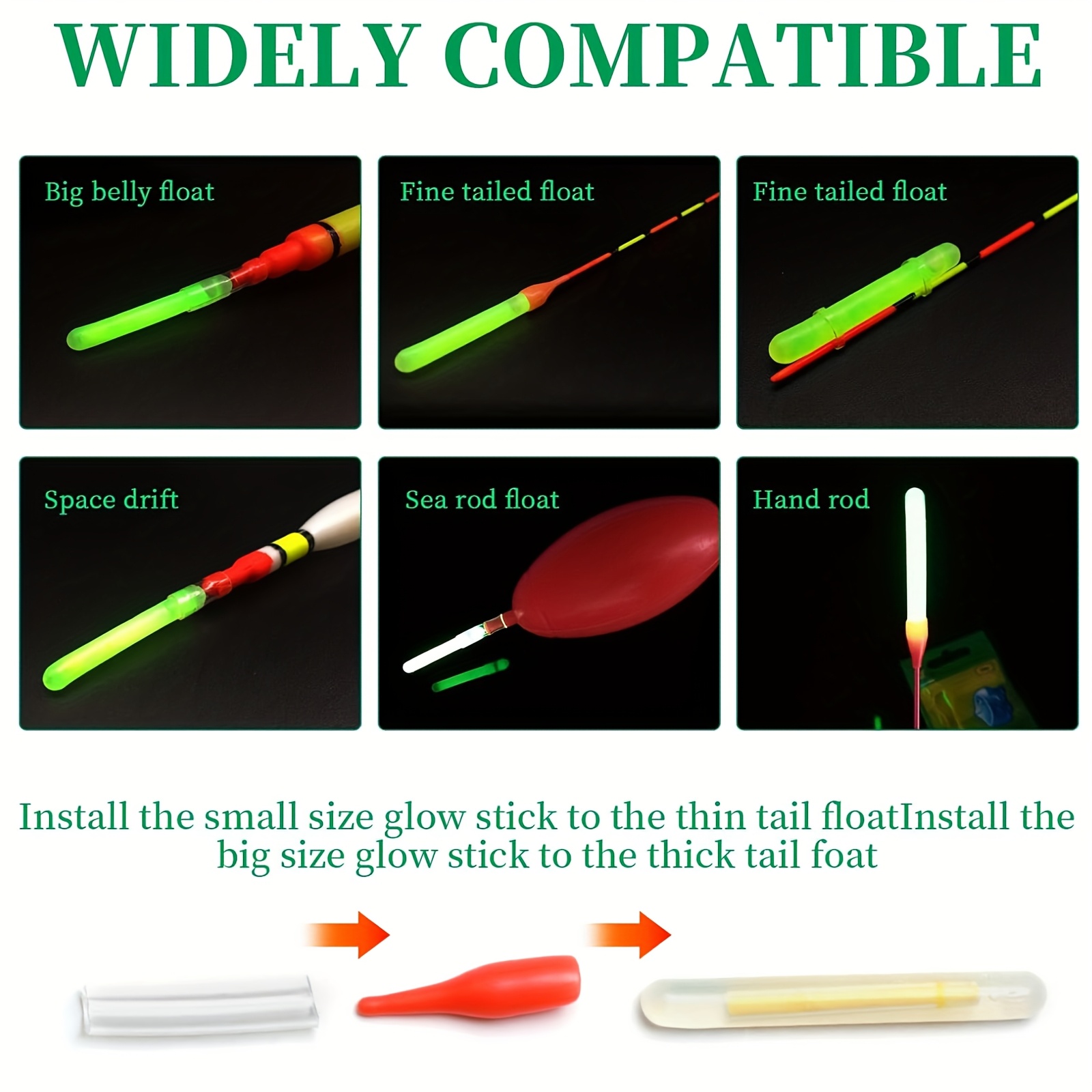 100PCS Fishing Glow Sticks Set - Night Float Fishing 评论和价格